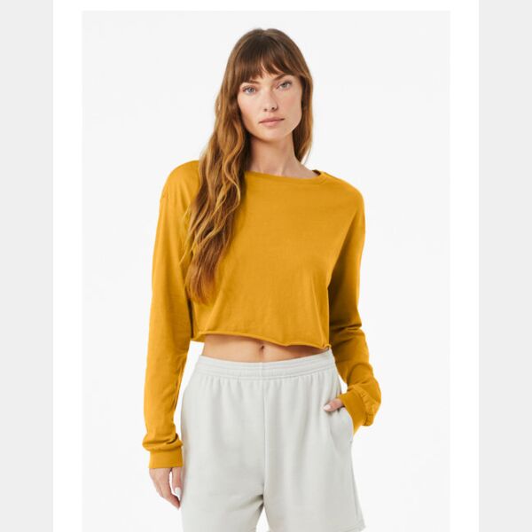 Ladies' Cropped Long-Sleeve T-Shirt Thumbnail