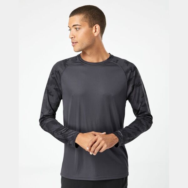 Unisex Cayman Performance Camo Colorblocked Long Sleeve T-Shirt Thumbnail