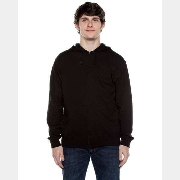 Unisex Jersey Long-Sleeve Full-Zip Hooded T-Shirt Thumbnail