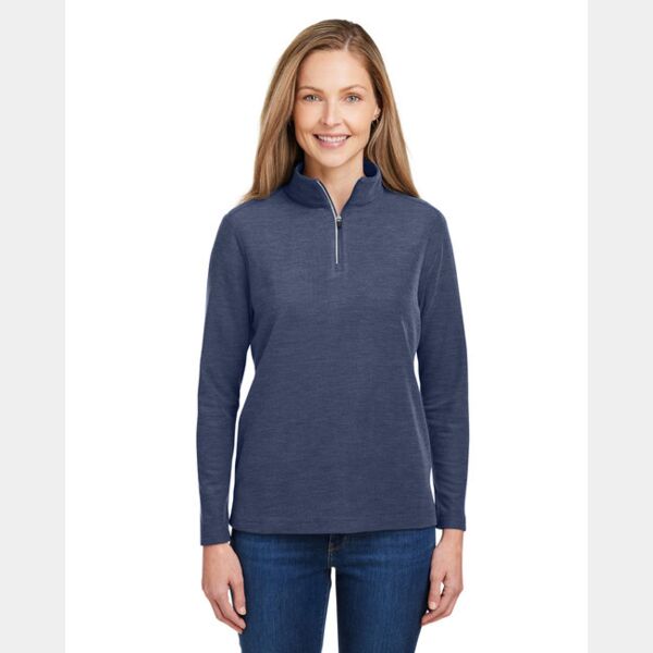 Ladies' Fusion ChromaSoft™ Pique Quarter-Zip Thumbnail
