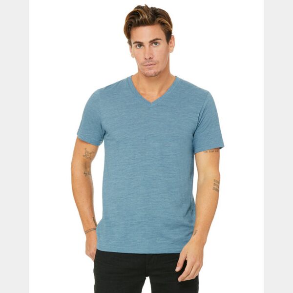 Unisex Textured Jersey V-Neck T-Shirt Thumbnail