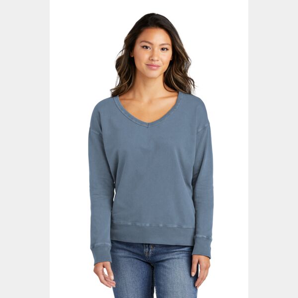 Garment Dyed V Neck Sweatshirt Thumbnail