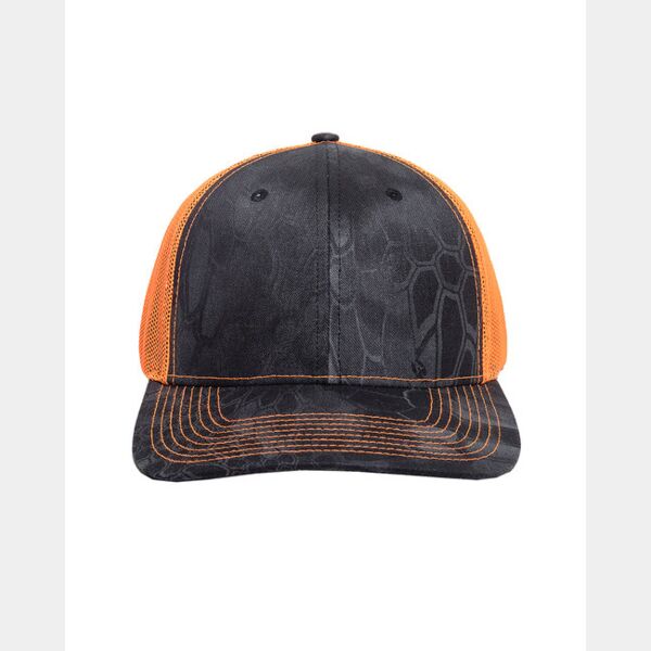 Structured Camo Trucker With Solid Mesh Back Hat Thumbnail