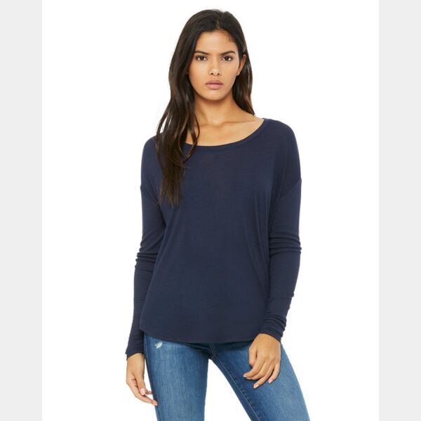 Ladies' Flowy Long-Sleeve T-Shirt with 2x1 Sleeves Thumbnail
