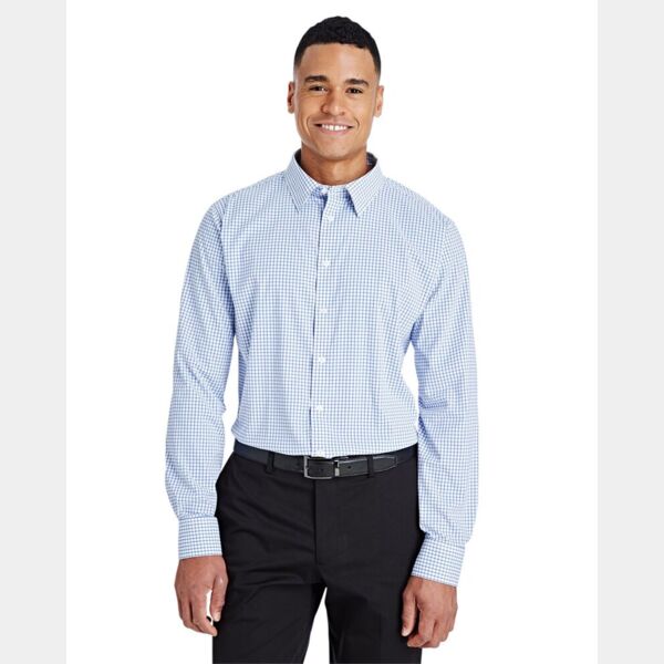 Men's CrownLux Performance® Micro Windowpane Woven Dress Shirt Thumbnail