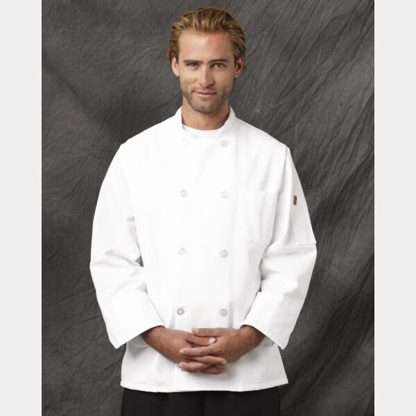 Button Chef Coat with Thermometer Pocket Thumbnail