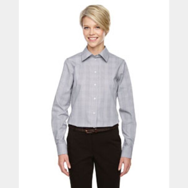 Ladies' Crown Collection® Glen Plaid Woven Shirt Thumbnail