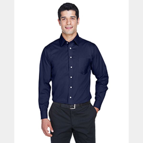 Men's Crown Collection® Solid Stretch Twill Woven Shirt Thumbnail