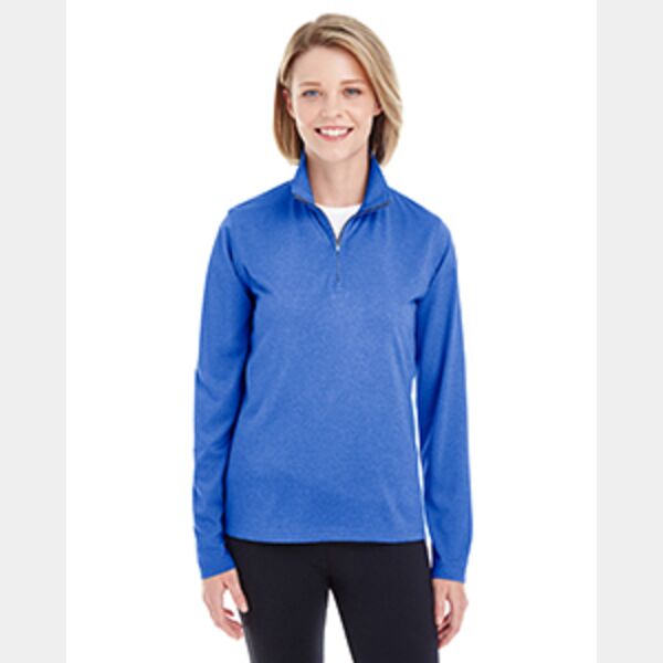 Ladies' Cool & Dry Heathered Performance Quarter-Zip Thumbnail