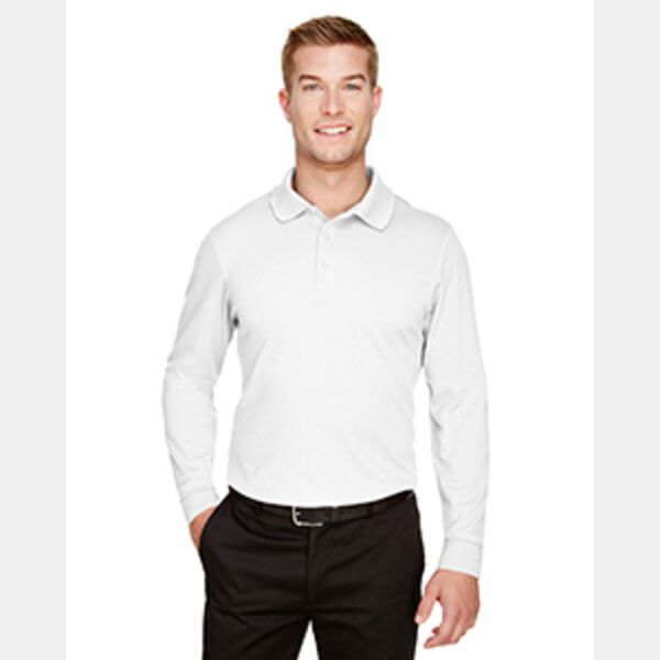 CrownLux Performance® Men's Plaited Long Sleeve Polo Thumbnail