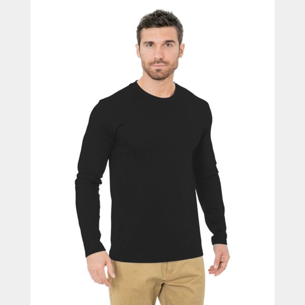Unisex Fine Jersey Long-Sleeve Crew T-Shirt Thumbnail