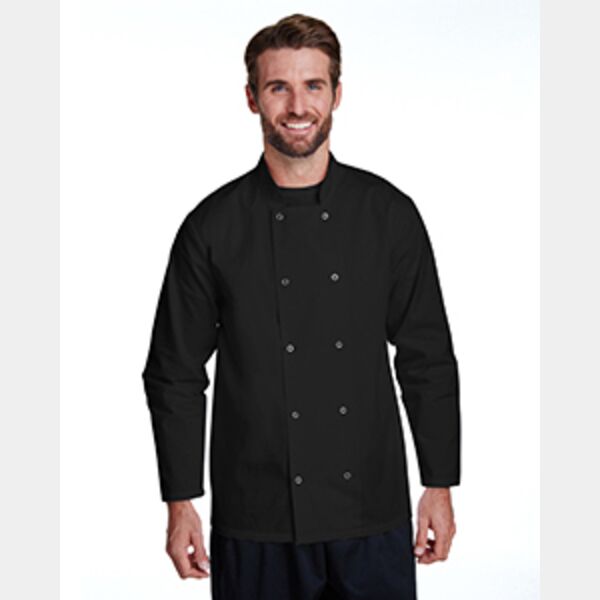 Unisex Studded Front Long-Sleeve Chef's Coat Thumbnail
