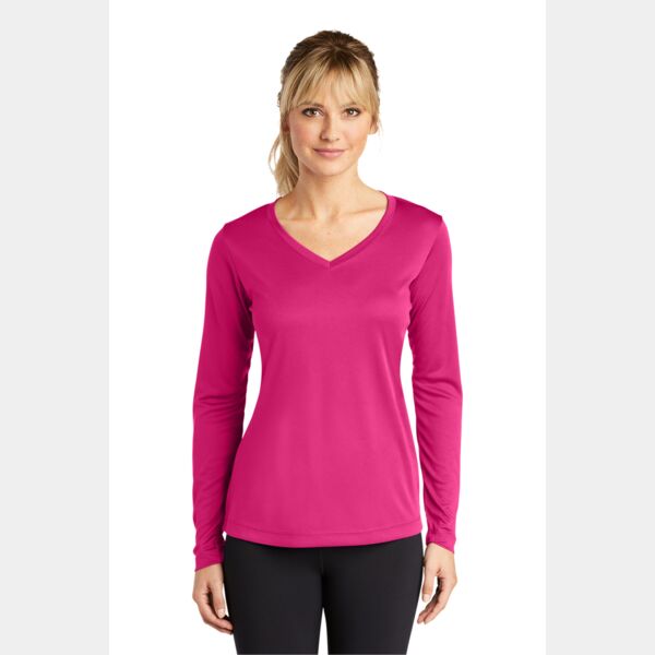 Ladies Long Sleeve PosiCharge ® Competitor™ V Neck Tee Thumbnail
