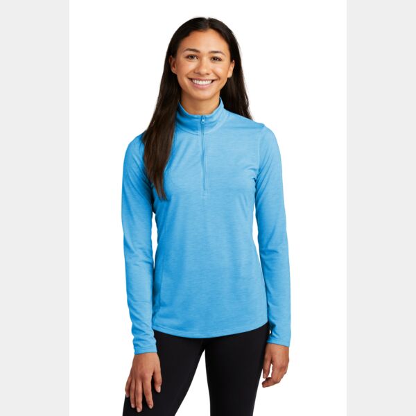 Ladies PosiCharge ® Tri Blend Wicking 1/4 Zip Pullover Thumbnail
