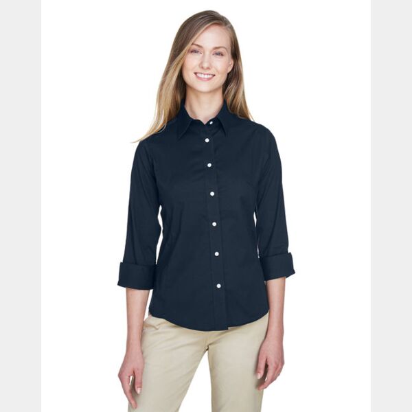 Ladies' Perfect Fit™ 3/4-Sleeve Stretch Poplin Blouse Thumbnail