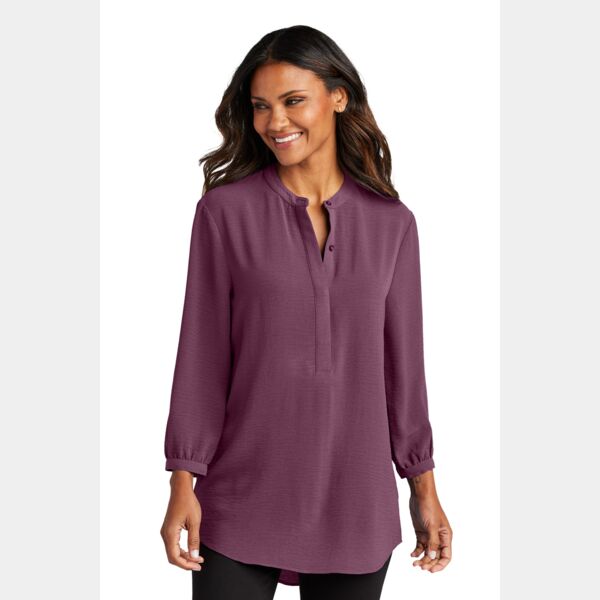 Ladies 3/4 Sleeve Textured Crepe Tunic Thumbnail