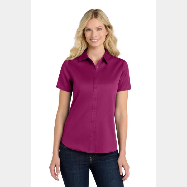 Ladies Short Sleeve SuperPro React Twill Shirt Thumbnail
