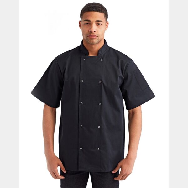 Ten Studded Front Chef Short Sleeve Coat Thumbnail