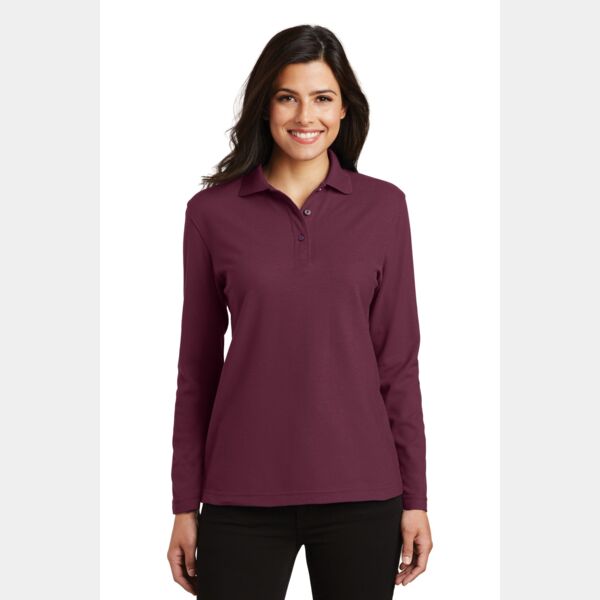 Ladies Long Sleeve Silk Touch™ Polo Thumbnail