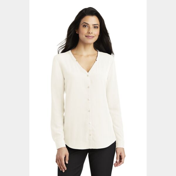 Ladies Long Sleeve Button Front Blouse Thumbnail