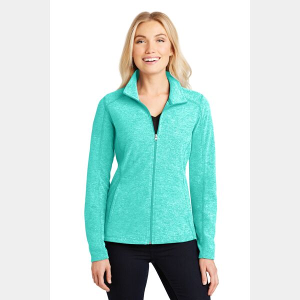 Ladies Heather Microfleece Full Zip Jacket Thumbnail